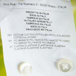 Pre Owned Etro Lime Green Floral Printed Long Sleeve Button Front Shirt M