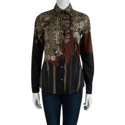Pre Owned Etro Multicolor Printed Cotton Long Sleeve Button Front Shirt S