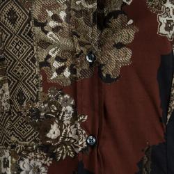 Pre Owned Etro Multicolor Printed Cotton Long Sleeve Button Front Shirt S