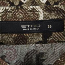 Pre Owned Etro Multicolor Printed Cotton Long Sleeve Button Front Shirt S