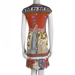 Pre Owned فستان إيترو مطبوع متعدد الألوان بأكمام قصيرة ضيق S