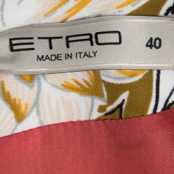 Pre Owned فستان إيترو مطبوع متعدد الألوان بأكمام قصيرة ضيق S