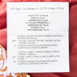 Pre Owned فستان إيترو مطبوع متعدد الألوان بأكمام قصيرة ضيق S