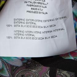 مملوكة مسبقًا Etro Multicolor Printed Silk Cap Sleeve Sheath Dress M