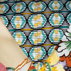 Pre Owned فستان إيترو قطن مطبوع متعدد الألوان رقبة حرف V بلا أكمام S