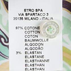 Pre Owned Etro Light Green Floral Printed Long Sleeve Button Front Shirt M