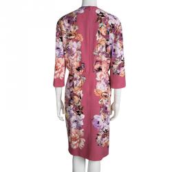 Etro Multicolor Printed Silk Draped Front Faux Wrap Dress L