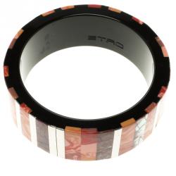 Pre Owned Etro Multicolor Inlay Wide Bangle Bracelet 20cm