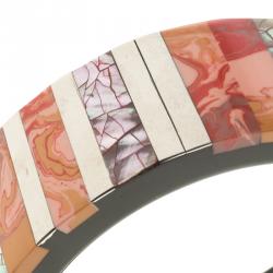Pre Owned Etro Multicolor Inlay Wide Bangle Bracelet 20cm