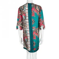 Pre Owned Etro Multicolor Printed Silk Long Sleeve Dress S