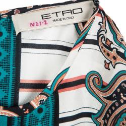 Pre Owned Etro Multicolor Printed Silk Long Sleeve Dress S
