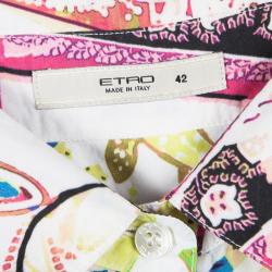 Pre Owned فستان إيترو قطن طباعة بيزلي متعددة الألوان بأكمام طويلة M