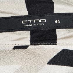 Pre Owned بلوزة إيترو حرير مطبوع متعدد الألوان ياقة ملتفة أكمام طويلة M