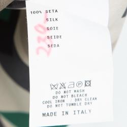 Pre Owned بلوزة إيترو حرير مطبوع متعدد الألوان ياقة ملتفة أكمام طويلة M