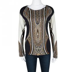 مملوكة مسبقًا توب إيترو جيرسيه مطبوع بأكمام طويلة M