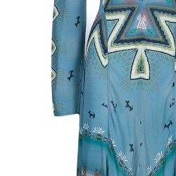 مملوكة مسبقًا Etro Blue Printed Long Sleeve Maxi Dress S
