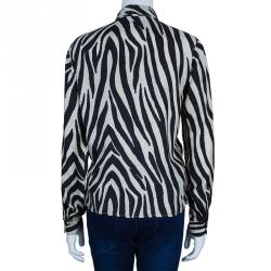 Pre Owned Etro Zebra Print Silk Top M