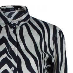 Pre Owned Etro Zebra Print Silk Top M