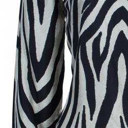Pre Owned Etro Zebra Print Silk Top M