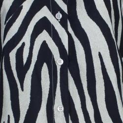 Pre Owned Etro Zebra Print Silk Top M