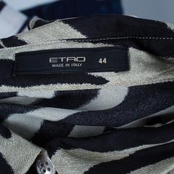 Pre Owned Etro Zebra Print Silk Top M