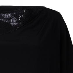 Pre Owned Etro Black Silk and Sequins Top M