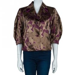 Pre Owned Etro Purple/Bronze Floral Blazer M
