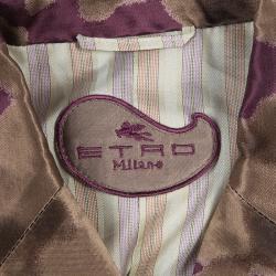 Pre Owned Etro Purple/Bronze Floral Blazer M