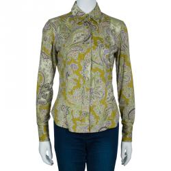 Pre Owned Etro Yellow Printed Blouse M