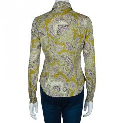Pre Owned Etro Yellow Printed Blouse M