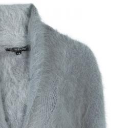 Pre Owned كارديغان أيترو أنغورا رصاصي بأزرار M