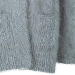 Pre Owned كارديغان أيترو أنغورا رصاصي بأزرار M