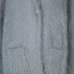 Pre Owned كارديغان أيترو أنغورا رصاصي بأزرار M