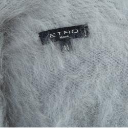 Pre Owned كارديغان أيترو أنغورا رصاصي بأزرار M