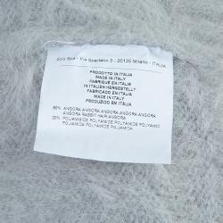 Pre Owned كارديغان أيترو أنغورا رصاصي بأزرار M