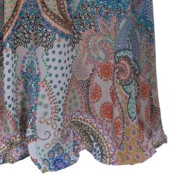 Pre Owned Etro Print Silk Maxi Skirt L