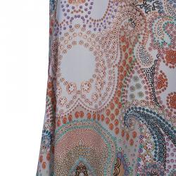 Pre Owned Etro Print Silk Maxi Skirt L