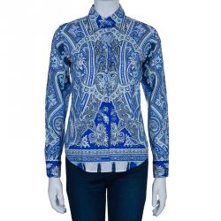 مملوكة مسبقًا توب إيترو بنقوش أزرق S