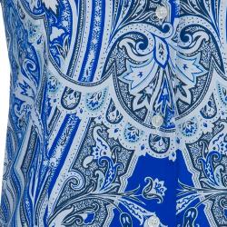 مملو كة مسبقًا توب إيترو بنقوش أزرق S