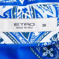 مملوكة مسبقًا توب إيترو بنقوش أزرق S