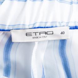 مملوكة مسبقًا Etro Blue and White Striped Trousers S