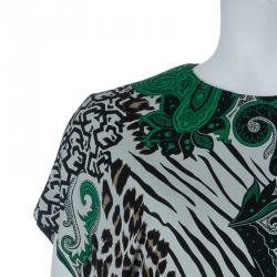 Pre Owned فستان إيترو أخضر طباعة متعددة الألوان S