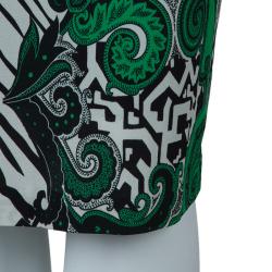 Pre Owned فستان إيترو أخضر طباعة متعددة الألوان S