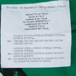 Pre Owned فستان إيترو أخضر طباعة متعددة الألوان S