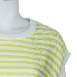 Pre Owned توب ايترو بأكمام قصيرة مقلم أخضر L