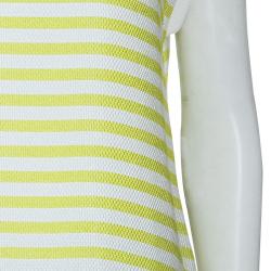 Pre Owned توب ايترو بأكمام قصيرة مقلم أخضر L