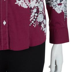 Pre Owned Etro Red Printed Long Sleeve Buttondown Cotton Shirt  S