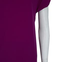 مملوكة مسبقًا بلوزة ايترو بأكمام قصيرة حرير بنفسجي S