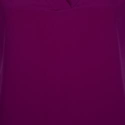 مملوكة مسبقًا بلوزة ايترو بأكمام قصيرة حرير بنفسجي S