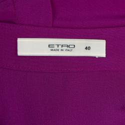 مملوكة مسبقًا بلوزة ايترو بأكمام قصيرة حرير بنفسجي S